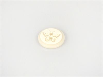 5 Butterfly Figure Buttons White 15mm long