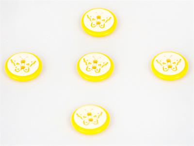 5 Butterfly Figure Buttons Yellow 15mm long