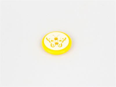 5 Butterfly Figure Buttons Yellow 15mm long