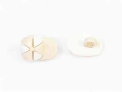 5 Cap Figure Buttons Beige, White 15mm long