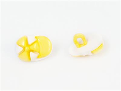 5 Cap Figure Buttons Dark Yellow, White 15mm long