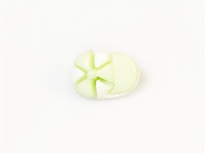 5 Cap Figure Buttons Light Green, White 15mm long