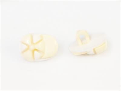 5 Cap Figure Buttons Light Yellow, White 15mm long