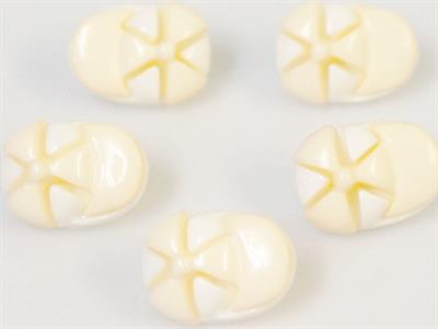 5 Cap Figure Buttons Light Yellow, White 15mm long
