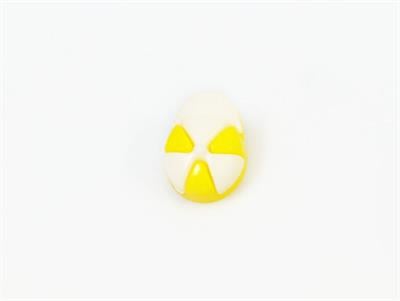 5 Cap Figure Buttons White, Dark Yellow 15mm long