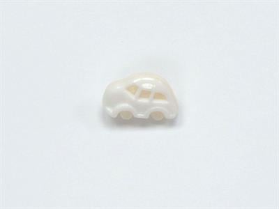 5 Car Figure Buttons Cream, White 15mm long