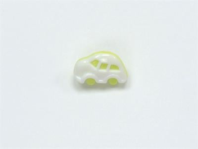 5 Car Figure Buttons Light Green, White 15mm long