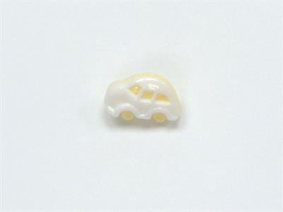 5 Car Figure Buttons Light Yellow, White 15mm long