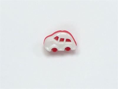 5 Car Figure Buttons Red, White 15mm long