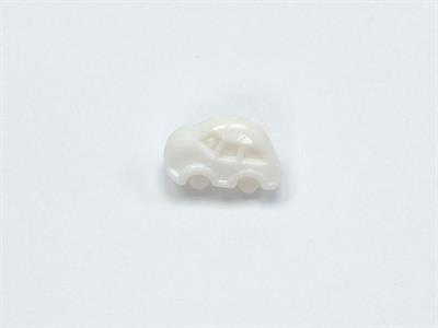 5 Car Figure Buttons White 15mm long