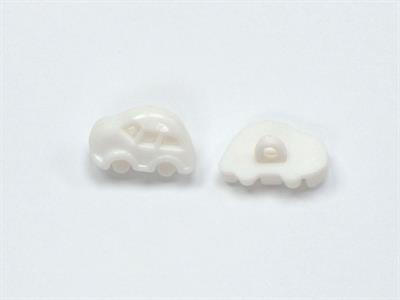 5 Car Figure Buttons White 15mm long