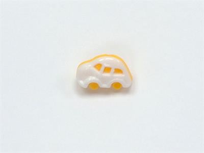 5 Car Figure Buttons Yellow, White 15mm long