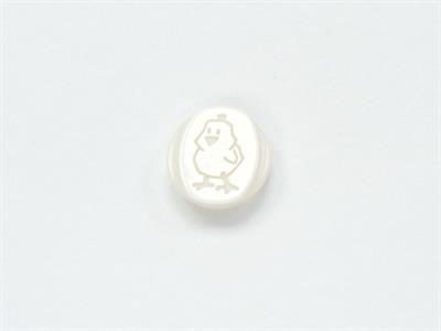 5 Chick Figure Buttons White 15mm long