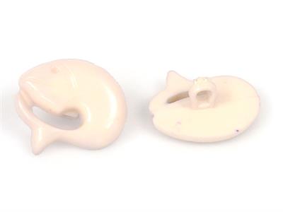 5 Dolphin Figure Buttons Beige 15mm long