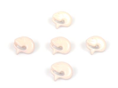 5 Dolphin Figure Buttons Beige 15mm long