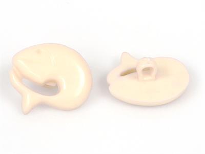 5 Dolphin Figure Buttons Light Beige 15mm long