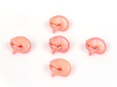 5 Dolphin Figure Buttons Pink 15mm long