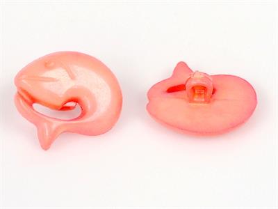 5 Dolphin Figure Buttons Pink 15mm long