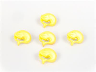 5 Dolphin Figure Buttons Yellow 15mm long