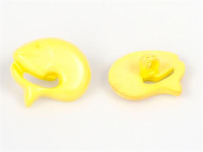 5 Dolphin Figure Buttons Yellow 15mm long
