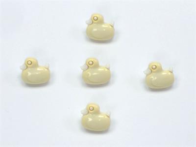 5 Duck Figure Buttons Light Green 15mm long
