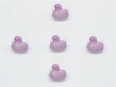 5 Duck Figure Buttons Lilac 15mm long