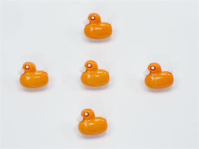 5 Duck Figure Buttons Orange 15mm long