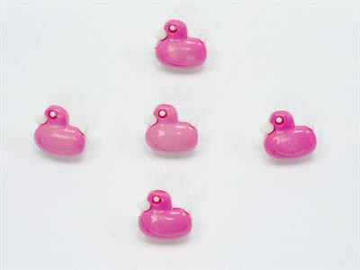 5 Duck Figure Buttons Pink 15mm long