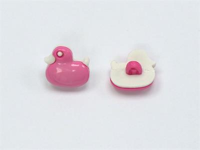 5 Duck Figure Buttons Pink 15mm long
