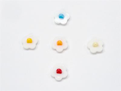 5 Flower Figure Buttons Mixed Lot 15mm long
