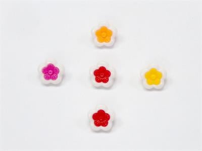 5 Flower Figure Buttons Mixed Lot 15mm long