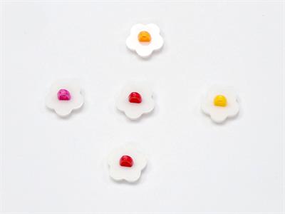 5 Flower Figure Buttons Mixed Lot 15mm long