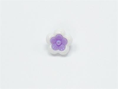 5 Flower Figure Buttons White, Lilac 15mm long