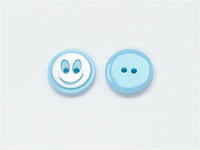5 Ghost Face Figure Buttons Blue, White 15mm long
