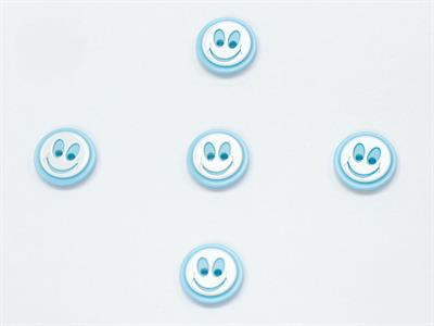 5 Ghost Face Figure Buttons Blue, White 15mm long