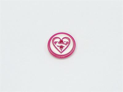 5 Heart Figure Buttons Red, White 15mm long