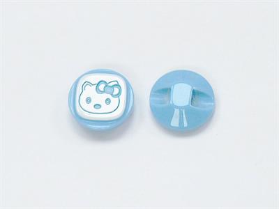 5 Kitty Figure Buttons Blue, White 15mm long