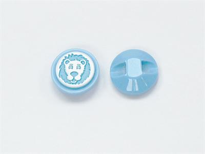 5 Lion Figure Buttons Blue, White 15mm long