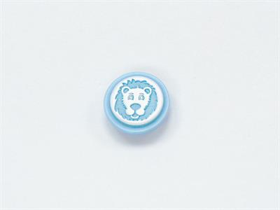 5 Lion Figure Buttons Blue, White 15mm long