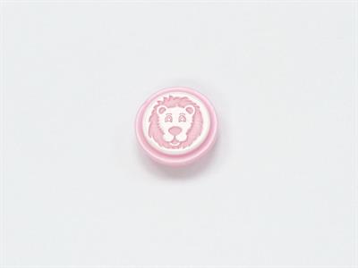 5 Lion Figure Buttons Pink, White 15mm long