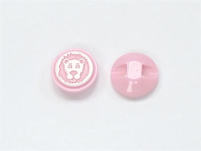 5 Lion Figure Buttons Pink, White 15mm long