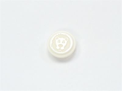5 Lion Figure Buttons White 15mm long