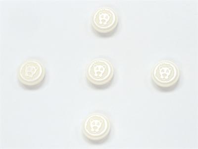 5 Lion Figure Buttons White 15mm long