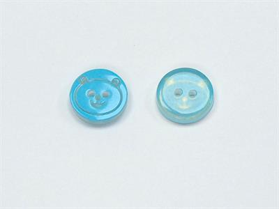 5 Panda Figure Buttons Blue 15mm long