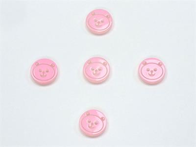5 Panda Figure Buttons Pink 15mm long
