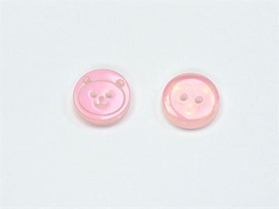 5 Panda Figure Buttons Pink 15mm long