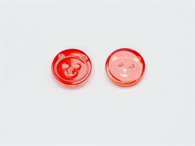 5 Panda Figure Buttons Red 15mm long
