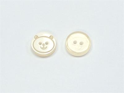 5 Panda Figure Buttons White 15mm long