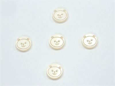5 Panda Figure Buttons White 15mm long