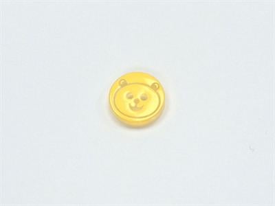 5 Panda Figure Buttons Yellow 15mm long